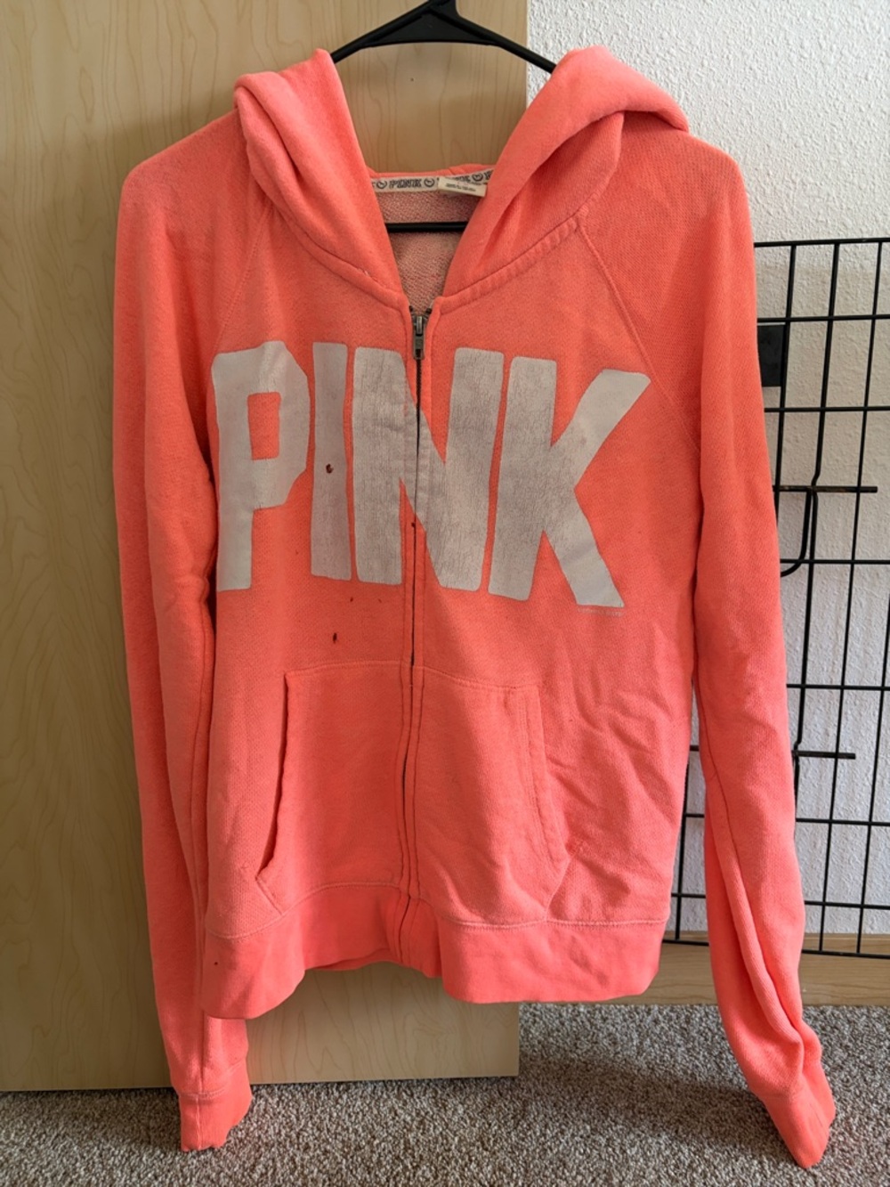 PINK Coral Zip-Up Hoodie